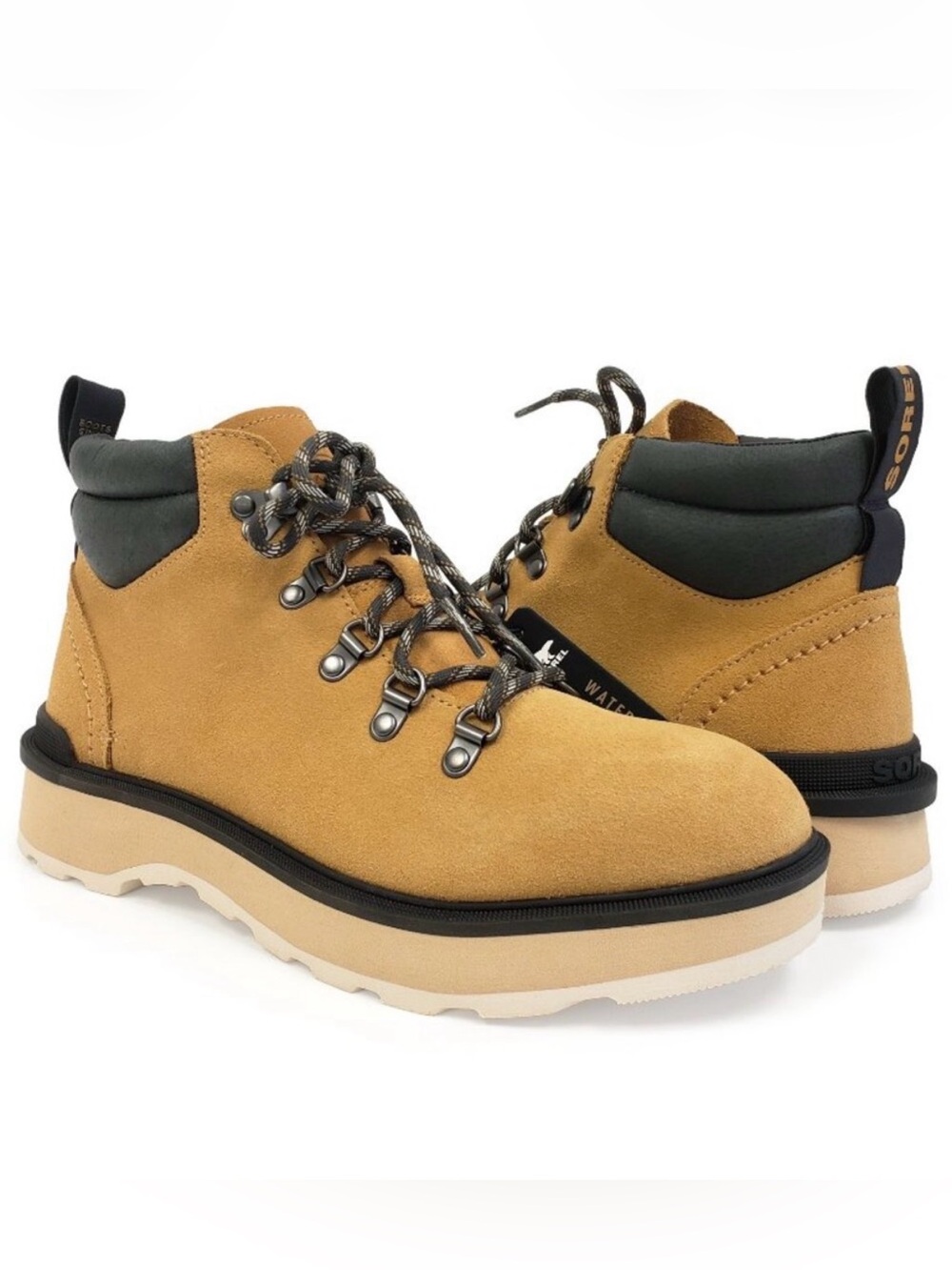 Sorel womens Tan Suede Chukka Boots with Dark Collar